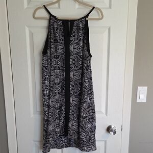 Jolie Black and White Printed Halter Mini Dress